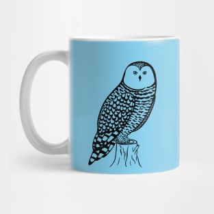 Snowy Owl - hand drawn nocturnal bird design Mug